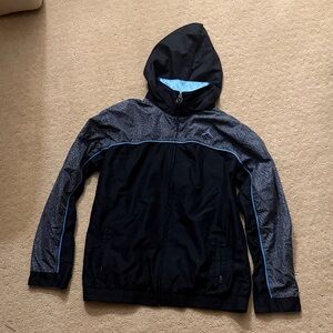 Jordan Black and Gray Hooded Windbreaker